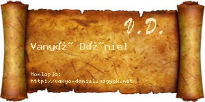 Vanyó Dániel névjegykártya